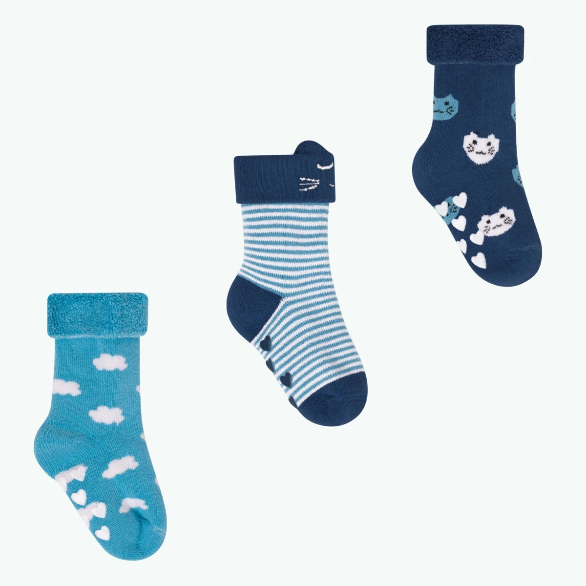 Dans Les Nuages - Pack De Chaussettes Bébé - Bleu 3 Dans Les Nuages - Pack De Chaussettes Bébé - Bleu