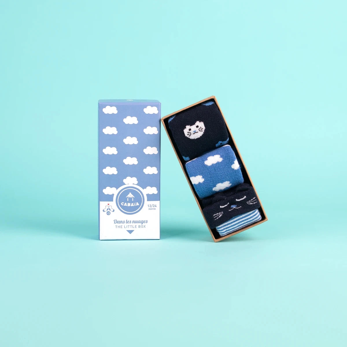 Dans Les Nuages - Pack De Chaussettes Bébé - Bleu 4 Dans Les Nuages - Pack De Chaussettes Bébé - Bleu – Image 2